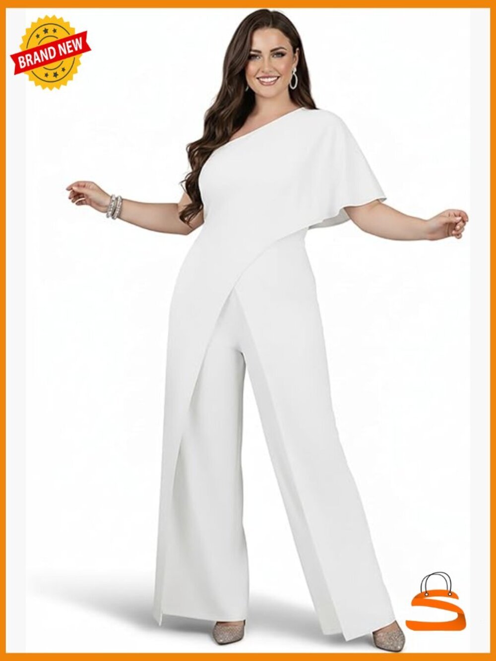 One Shoulder Asymmetric Long Pant Jumpsuit Romper Floor Length